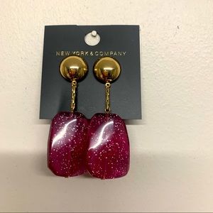 NewYork&Co Large stone linear drop earrings